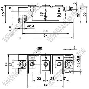 SKKH162/16E модуль силовой диод-тиристорный SKKH; Vrrm=1600В