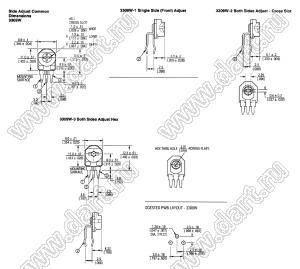 3309W-1-105 резистор подстроечный, однооборотный; R=1МОм