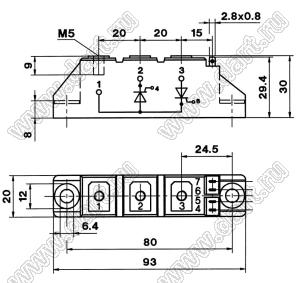 SKKT26/16E модуль силовой тиристор-тиристор SKKT; Vrrm=1600В