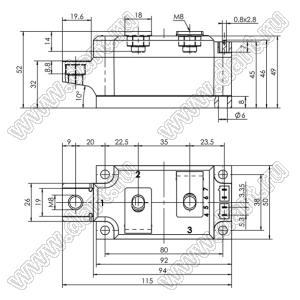 SKKH280/20EH4 модуль силовой диод-тиристорный SKKH; Vrrm=2000В