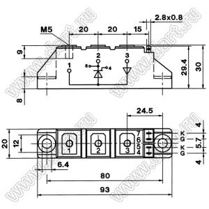 SKKH42/18E модуль силовой диод-тиристорный SKKH; Vrrm=1800В