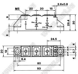 SKKT92/16E модуль силовой тиристор-тиристор SKKT; Vrrm=1600В