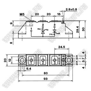 SKKT20/16E модуль силовой тиристор-тиристор SKKT; Vrrm=1600В