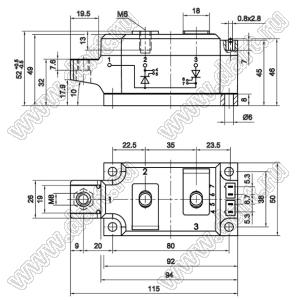 SKKH250/16E модуль силовой диод-тиристорный SKKH; Vrrm=1600В