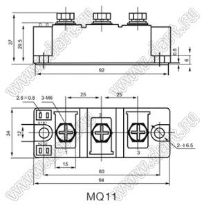 MFX160A1600V-DT модуль силовой диодно-тиристорный; I max=160А; V max.=1600В