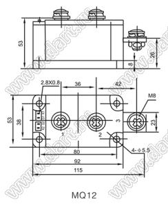 MFA250A1600V-TD модуль силовой диодно-тиристорный; I max=250А; V max.=1600В