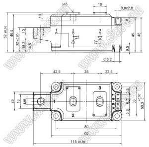 SKKT273/16E модуль силовой тиристор-тиристор SKKT; Vrrm=1600В