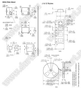 3224J-1-502 резистор подстроечный, для поверхностного (SMD) монтажа; R=5кОм