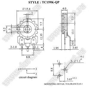 TC159K-QP-303 углеродный подстроечный потенциометр; R=30кОм