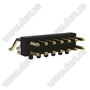 BL1320-1207Z-PG штыри двухрядные SMD горизонтальные с направляющими в плату; 14-конт.
