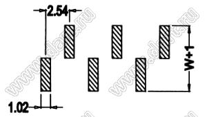 BL1217-1140M2 штыри однорядные SMD горизонтальные, тип 2; шаг 2.54мм; H=1.7мм; 40-конт.