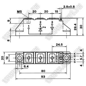 SKKH105/18E модуль силовой диод-тиристорный SKKH; Vrrm=1800В