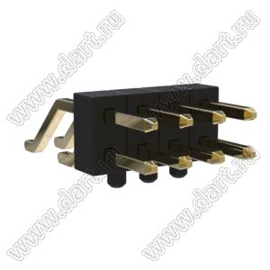 BL1320-1204Z-PG штыри двухрядные SMD горизонтальные с направляющими в плату; 8-конт.