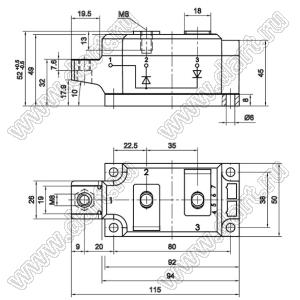 SKKD260/16 модуль силовой диод-диод SKKD