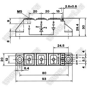 SKKH92/12E модуль силовой диод-тиристорный SKKH; Vrrm=1200В