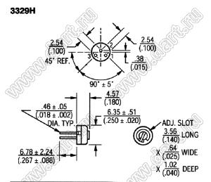 3329H-1-205 (2M0) резистор подстроечный, однооборотный; R=2МОм