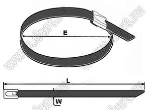 BLSSTL-4.6x300 стяжка кабельная стальная нержавеющая; L=300мм; W=4,6мм; E=76мм; e=12,7мм; 56кг