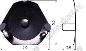 BLMEM6-2.7-250 вставка пружинная в кнопку мембранной клавиатуры, с ногами