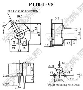 PT10-L-V5-301 резистор подстроечный; R=300(Ом)