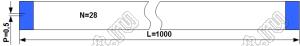 BLFPC P0,5 28PIN 1000mm шлейф плоский сверхтонкий FFC/FPC; 28; длина 1000мм; контакты на одной поверхности