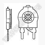 SM082-101 углеродный подстроечный потенциометр; R=100(Ом)
