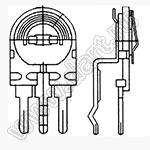 TD089V-O-301 углеродный подстроечный потенциометр; R=300(Ом)