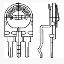 TD089V-O-101 углеродный подстроечный потенциометр; R=100(Ом)