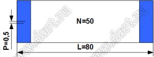 BLFPC P0,5 50PIN 80mm шлейф плоский сверхтонкий FFC/FPC; 50; длина 80мм; контакты на одной поверхности