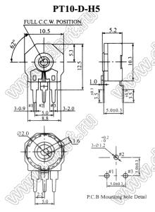 PT10-D-H5-105 резистор подстроечный; R=1МОм