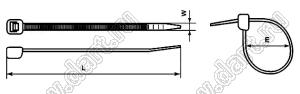 BLSST-4.8x300T-08 стяжка кабельная; нейлон 66(UL); серый; L=300мм; W=4,8мм; E=83мм; 75кг