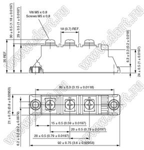 VS-VSKE91/16 модуль полупроводниковыь силовой диодный; Itav=100А; Vrrm=1600В