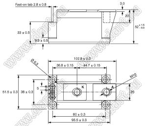 VS-VSKS500/08PbF модуль полупроводниковыь силовой тиристорный; Itav=500А; Vrrm=800В