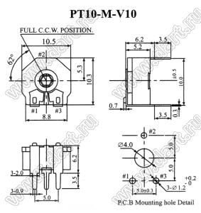 PT10-M-V10-201 резистор подстроечный; R=200(Ом)