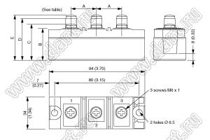 VS-VSKL300/08PbF модуль полупроводниковыь силовой тиристорный; Itav=300А; Vrrm=800В