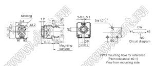 EVND8AA03B52 резистор подстроечный 500 Ом; 500(Ом)