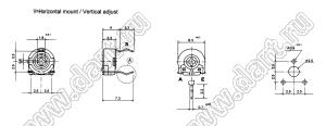 PT6-K-V-504 углеродный подстроечный потенциометр; R=500кОм