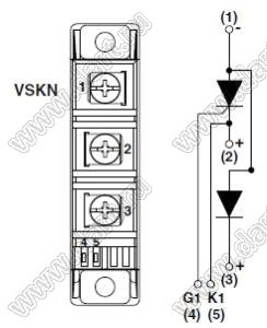 VS-VSKN91/06 модуль полупроводниковыь силовой тиристорный; Itav=95А; Vrrm=600В