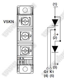 VS-VSKN91/04 модуль полупроводниковыь силовой тиристорный; Itav=95А; Vrrm=400В