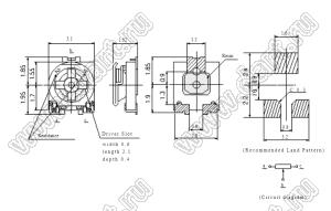 EVM3ESX50B15 100K (POZ3AN) резистор подстроечный SMD; R=100кОм