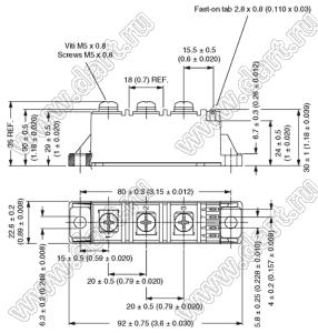 VS-VSKH105/16 модуль полупроводниковыь силовой тиристорный; Itav=105А; Vrrm=1600В