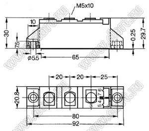 MDD56-12N1B модуль полупроводниковый силовой диодный; Vrrm=1200В; Itav=71А