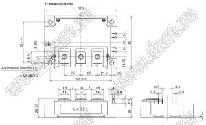 CM600DU-12NFH модуль полупроводниковый силовой IGBT; VCE(sat)=600В; Ic=600А