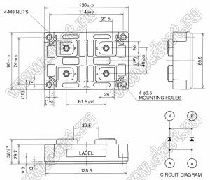 RM1200HE-66S модуль полупроводниковый силовой диодный; Vrrm=3300В; Ifav=1200А