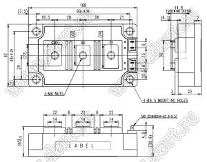 CM600DY-24T модуль полупроводниковый силовой IGBT; VCE(sat)=1200В; Ic=600А