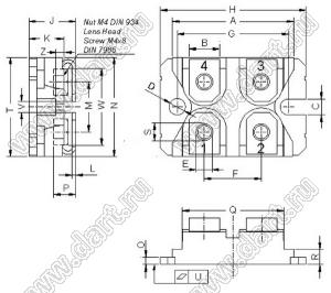 CLA60PD1200NA модуль полупроводниковый силовой диодно-тиристорный; Vrrm=1200В; Itav=60А