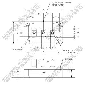 CM200DY-24NF модуль полупроводниковый силовой IGBT; VCE(sat)=1200В; Ic=200А