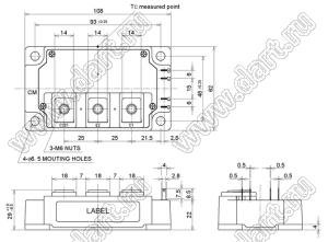 CM400DU-5F модуль полупроводниковый силовой IGBT; VCE(sat)=250В; Ic=400А