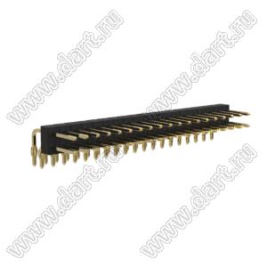 BL1A25-1219R штыри двухрядные угловые; шаг 2.54мм; 19-конт.