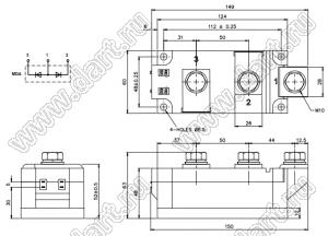 MDD710-22N2 модуль полупроводниковый силовой диодный; Vrrm=2200В; Itav=708А