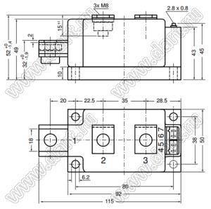 MDD175-34N1 модуль полупроводниковый силовой диодный; Vrrm=3400В; Itav=240А